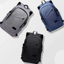 Kopen 🤩 Kono - Laptoptas 15.6 Inch - Rugzak Met USB Poort - Unisex - Zwart 🔔 -Tassen-Dames Winkel 550x500