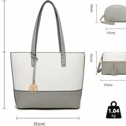 Gloednieuw π Miss Lulu Handtas - Handtassen Dames - Schoudertassen Vrouw - Crossbody - Clutch - Grijs (LG2023 GY/WE) π 11 Gloednieuw π Miss Lulu Handtas - Handtassen Dames - Schoudertassen Vrouw - Crossbody - Clutch - Grijs (LG2023 GY/WE) π -Tassen-Dames Winkel 550x508 9