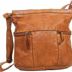 Top 10 🔥 Bear Design Medium Schoudertas / Crossbody Tas Dames - Leer - Cow Lavato - Cognac 😉 -Tassen-Dames Winkel 550x510