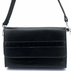 Beste Pirce 🤩 Dielay Tas Dames - Croco - Crossbody Bag - PU Kunstleer - 22x14x5 Cm - Zwart 💯