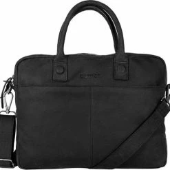 Kopen 🤩 DSTRCT Wall Street Leren Laptoptas - 15,4 Inch - Zwart 🔥 -Tassen-Dames Winkel 550x517 1