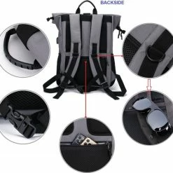 Groothandel ❤️ Caliyo Massi Miliano Roll-top Rugzak Unisex 15.6"inch Grijs - (3015-25) - ⌛ -Tassen-Dames Winkel 550x523 4