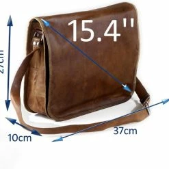 Goedkoop ✨ Oncedoce Satcheltas 15.4’’ Almeria - Schoudertas – Cognac Bruin ECHTE LEDER - Vintage Design - Aktetas 💯