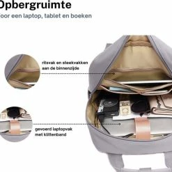 Groothandel 👏 ZILOU® Rugzak - 20-35 Liter - 15,6" Laptopvak - Anti-Diefstal - Grijs ⭐ -Tassen-Dames Winkel 550x527 3