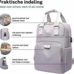 Groothandel 👏 ZILOU® Rugzak - 20-35 Liter - 15,6" Laptopvak - Anti-Diefstal - Grijs ⭐ -Tassen-Dames Winkel 550x528 2