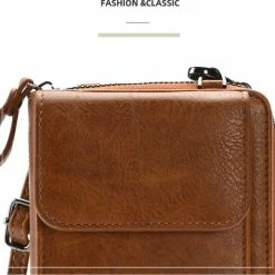 Beste Pirce 👍 Merkloos Portemonnee En Telefoontas In één – Inclusief Schouderkoord – Bruin 🌟 -Tassen-Dames Winkel 550x536 9
