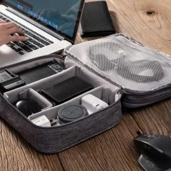 Korting 🎉 Allure Travel - Kabel Organizer Tas - Opbergtas Voor Kabels En Accessoires - Grijs 🎁 -Tassen-Dames Winkel 550x543 9