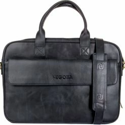 Beste Pirce ๐ Negotia Leather NEGOTIA Alpha - Leren Laptoptas Heren En Dames 15,6 Inch - Aktetas - Werktas - Messenger Bag - 100% Luxe Top-Grain Leer - Zwart โ