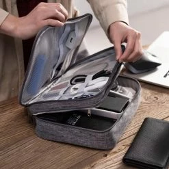 Korting 🎉 Allure Travel - Kabel Organizer Tas - Opbergtas Voor Kabels En Accessoires - Grijs 🎁 -Tassen-Dames Winkel 550x548 17