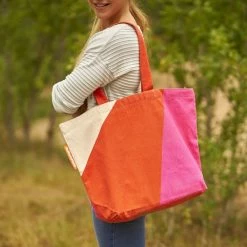 Gloednieuw ✔️ Duurzame Tas Van NoMorePlastic - Magenta Orange - Shopper Met Rits - Strandtas Met Rits - Tas Met Rits - Gemaakt Van Gerecycled Katoen - Sinterklaas Cadeau Vrouw 🤩 -Tassen-Dames Winkel 550x549 16