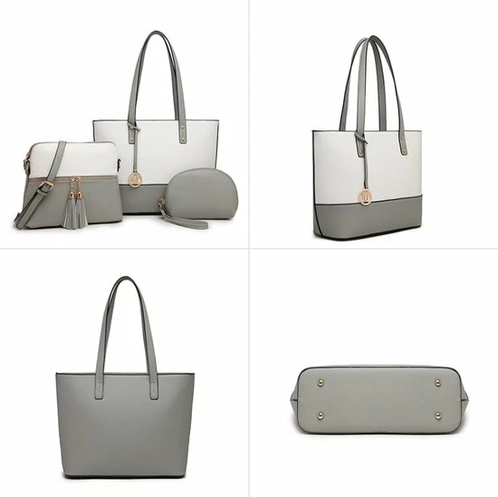 Gloednieuw π Miss Lulu Handtas - Handtassen Dames - Schoudertassen Vrouw - Crossbody - Clutch - Grijs (LG2023 GY/WE) π 7 Gloednieuw π Miss Lulu Handtas - Handtassen Dames - Schoudertassen Vrouw - Crossbody - Clutch - Grijs (LG2023 GY/WE) π - Afbeelding 5