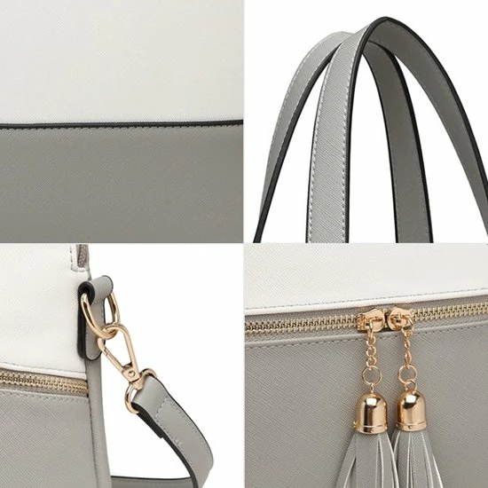 Gloednieuw π Miss Lulu Handtas - Handtassen Dames - Schoudertassen Vrouw - Crossbody - Clutch - Grijs (LG2023 GY/WE) π 8 Gloednieuw π Miss Lulu Handtas - Handtassen Dames - Schoudertassen Vrouw - Crossbody - Clutch - Grijs (LG2023 GY/WE) π - Afbeelding 6