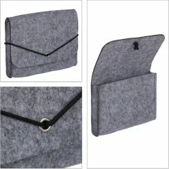 Beste Pirce 👏 Merkloos Relaxdays Vilten Opbergtasje - Kleine Vilttas - Opbergtas Oplaadkabel Oordopjes - Kabeltas Antraciet ⌛ -Tassen-Dames Winkel 550x550 1078