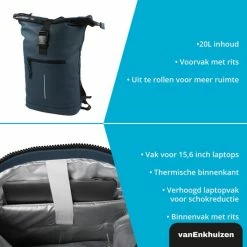 Uitgang ✔️ Van Enkhuizen VanEnkhuizen Rolltop Rugzak Met Laptopvak 15,6 Inch - 20 Liter - Waterafstotend En Thermo Materiaal - Navy 😉 -Tassen-Dames Winkel 550x550 1126
