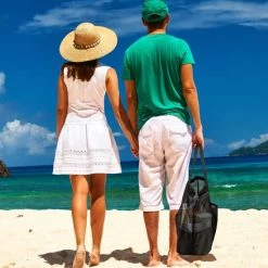 Uitgang 🔔 IBright Grote Strandtas -XXL Beachbag - Lichtgewicht - Mesh - Opvouwbaar - Strand Tas - Zwart ✨ -Tassen-Dames Winkel 550x550 209