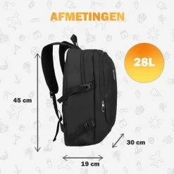Gloednieuw 💯 Merkloos Anti Diefstal Spat Waterdichte Rugzak – Laptop Rugzak 14 T/m 15,6 Inch – Voor Dames En Heren – Wandelrugzak – Schooltas - Met USB Oplaadstation – 28L -Zwart 😍 -Tassen-Dames Winkel 550x550 242