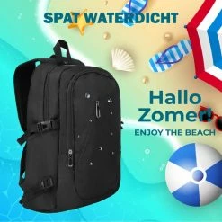 Gloednieuw 💯 Merkloos Anti Diefstal Spat Waterdichte Rugzak – Laptop Rugzak 14 T/m 15,6 Inch – Voor Dames En Heren – Wandelrugzak – Schooltas - Met USB Oplaadstation – 28L -Zwart 😍 -Tassen-Dames Winkel 550x550 243