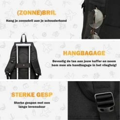 Gloednieuw 💯 Merkloos Anti Diefstal Spat Waterdichte Rugzak – Laptop Rugzak 14 T/m 15,6 Inch – Voor Dames En Heren – Wandelrugzak – Schooltas - Met USB Oplaadstation – 28L -Zwart 😍 -Tassen-Dames Winkel 550x550 245