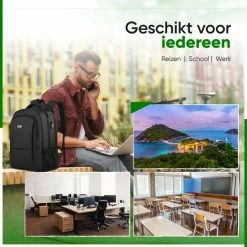 Beste recensies van 👍 Navy Madden Rugzak Met USB Poort 28L - Zwart - Luxe Laptop Rugtas 15.6 Inch Met Laptopvak - Heren - Dames - Jongens - Meisje - Waterafstotend - Rugzakken 👍 -Tassen-Dames Winkel 550x550