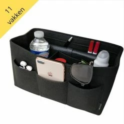 Kopen ⌛ Label Of Life Bag In Bag - Tas Organizer - Handtas Vrouwen - 11 Vakken Maat L - Zwart Vilt - Hoogwaardige Kwaliteit 😉