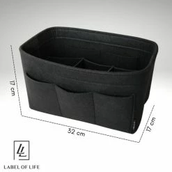 Kopen ⌛ Label Of Life Bag In Bag - Tas Organizer - Handtas Vrouwen - 11 Vakken Maat L - Zwart Vilt - Hoogwaardige Kwaliteit 😉 -Tassen-Dames Winkel 550x550 256