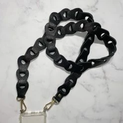 Beste Verkoop 🛒 Merkloos Schouderband | Gevlochten | Lang | Breed | XL | Leer | Bagstrip | Telefoonkoord | Goud | Zwart 👏