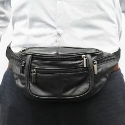 Korting ⌛ Safekeepers Leren Heuptas - Buideltasje - Dames En Heren - Leder - Zwart 🎁 -Tassen-Dames Winkel 550x550 313