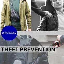 Korting ⌛ Safekeepers Leren Heuptas - Buideltasje - Dames En Heren - Leder - Zwart 🎁 -Tassen-Dames Winkel 550x550 314