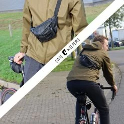 Korting ⌛ Safekeepers Leren Heuptas - Buideltasje - Dames En Heren - Leder - Zwart 🎁 -Tassen-Dames Winkel 550x550 315