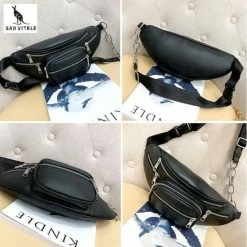 Flash-uitverkoop 🔔 San Vitale® - Heuptas - Schoudertas - Fanny Pack Met Riem/schouderband - Vegan Leer - Zwart ❤️ -Tassen-Dames Winkel 550x550 316