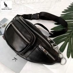 Flash-uitverkoop 🔔 San Vitale® - Heuptas - Schoudertas - Fanny Pack Met Riem/schouderband - Vegan Leer - Zwart ❤️ -Tassen-Dames Winkel 550x550 317