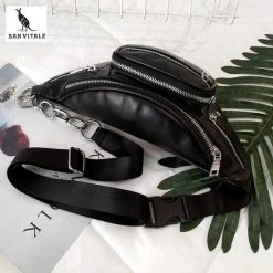 Flash-uitverkoop 🔔 San Vitale® - Heuptas - Schoudertas - Fanny Pack Met Riem/schouderband - Vegan Leer - Zwart ❤️ -Tassen-Dames Winkel 550x550 318