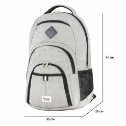 Goedkoopste 🔔 TravelZ Hipster Rugtas | 28 Liter Rugzak | Laptop Rugtas 17" | Veel Compartimenten En Laptopvak | Grijs 🧨 -Tassen-Dames Winkel 550x550 331