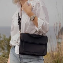 Top 10 👍 Violet Hamden Essential Bag Dames Crossbody Tas Leer - Zwart 🛒 -Tassen-Dames Winkel 550x550 395