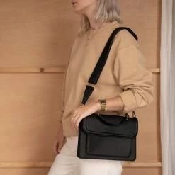 Top 10 👍 Violet Hamden Essential Bag Dames Crossbody Tas Leer - Zwart 🛒 -Tassen-Dames Winkel 550x550 397