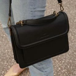 Top 10 👍 Violet Hamden Essential Bag Dames Crossbody Tas Leer - Zwart 🛒 -Tassen-Dames Winkel 550x550 398