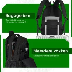 Beste recensies van 👍 Navy Madden Rugzak Met USB Poort 28L - Zwart - Luxe Laptop Rugtas 15.6 Inch Met Laptopvak - Heren - Dames - Jongens - Meisje - Waterafstotend - Rugzakken 👍 -Tassen-Dames Winkel 550x550 4