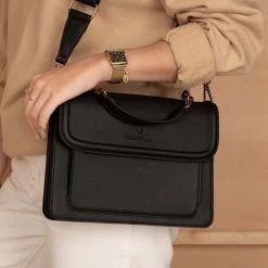 Top 10 👍 Violet Hamden Essential Bag Dames Crossbody Tas Leer - Zwart 🛒 -Tassen-Dames Winkel 550x550 401