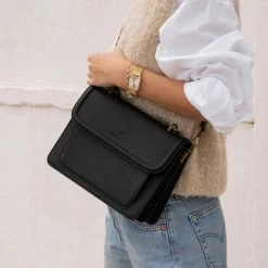 Top 10 👍 Violet Hamden Essential Bag Dames Crossbody Tas Leer - Zwart 🛒 -Tassen-Dames Winkel 550x550 402