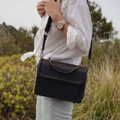 Top 10 👍 Violet Hamden Essential Bag Dames Crossbody Tas Leer - Zwart 🛒 -Tassen-Dames Winkel 550x550 403