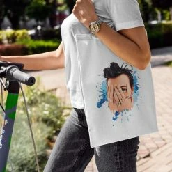 Promo 🥰 Merkloos Harry Face-Draagtas, Winkelen | Strandtas, Harry Styles Tote Bag Merch 😉 -Tassen-Dames Winkel 550x550 624