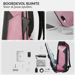 Begroting ⭐ Anti Diefstal Rugzak Inclusief Usb Oplaadstation - Geschikt Voor Laptop - Anti Theft En Spat Waterdicht| Lovnix Bag104 | Roze 🤩 -Tassen-Dames Winkel 550x550 631