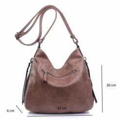 Gloednieuw 💯 Merkloos Ines Delaure Crossbody Dames Tas Frappucino-taupe Met Instelbare Riem 🧨 -Tassen-Dames Winkel 550x550 69