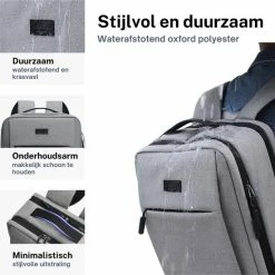 Goedkoop 👏 ZILOU® Rugzak - 15,6 Inch Laptop Rugtas - USB Poort - Waterafstotend - Grijs 🤩 -Tassen-Dames Winkel 550x550 693