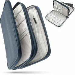 Nieuw 🔥 QY Tasorganizer Voor Kabels Elektronica En Accessoires – Marineblauw 👍