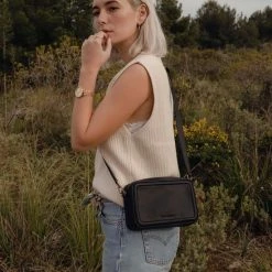 Gloednieuw 🔔 Violet Hamden Essential Bag Dames Crossbody Tas Leer - Zwart 💯 -Tassen-Dames Winkel 550x550 763