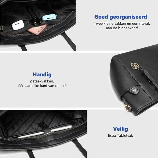 Goedkoop ๐คฉ Miss Lulu Dames Schoudertas - Handtas - Laptoptas 13.3" – Zwart (LM1642 BK) ๐ 8 Goedkoop ๐คฉ Miss Lulu Dames Schoudertas - Handtas - Laptoptas 13.3" – Zwart (LM1642 BK) ๐ - Afbeelding 6
