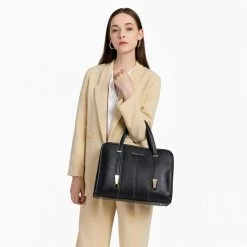 Groothandel ❤️ Miss Lulu Handtas - Dames Schoudertas - Kunstleren Werktas - Zwart (LG1949 BK) ❤️ -Tassen-Dames Winkel 550x550 93