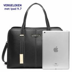 Groothandel ❤️ Miss Lulu Handtas - Dames Schoudertas - Kunstleren Werktas - Zwart (LG1949 BK) ❤️ -Tassen-Dames Winkel 550x550 96