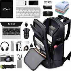 Promo 😍 Fenruien Rugtas - 17 Inch - Laptop Rugzak - USB-aansluiting - Waterafstotend - Zwart - Incl. Smart Thermosfles 🧨 -Tassen-Dames Winkel 550x551 9